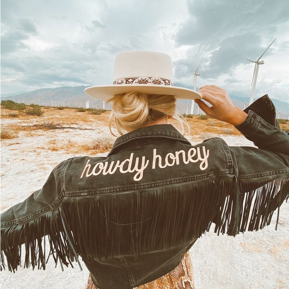 Fringed Black Denim Jacket